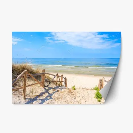 Sticker repositionnable chemin sablonneux vers la plage de Lubiatowo, Mer Baltique – Wallnifity®