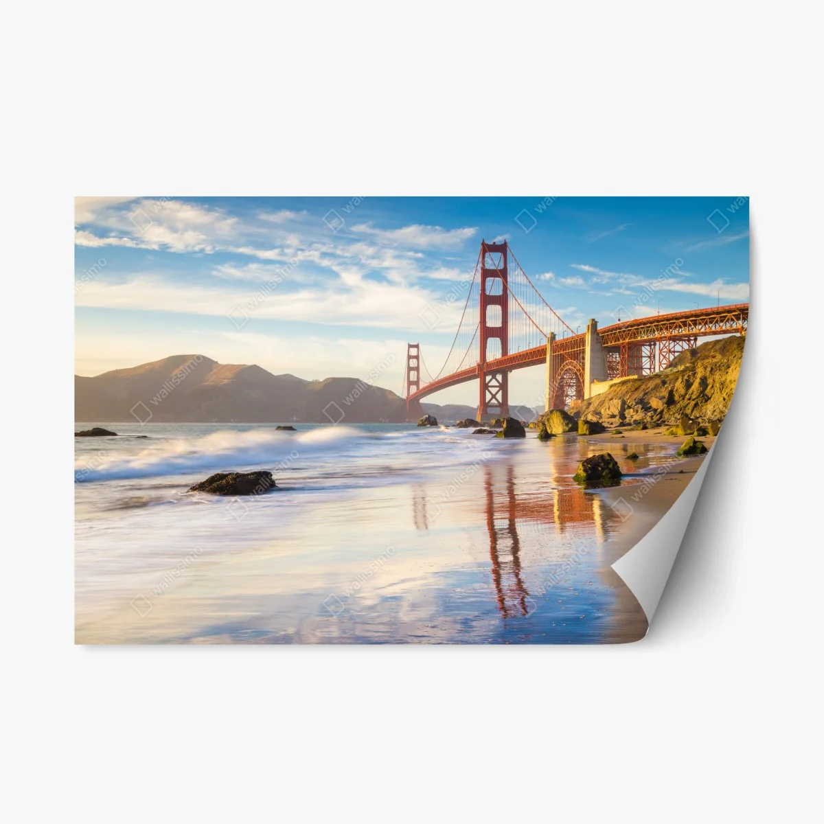 Sticker repositionnable pont du Golden Gate à San Francisco au coucher du soleil – Wallnifity® Sticker repositionnable pont du Golden Gate à San Francisco au coucher du soleil – Wallnifity®