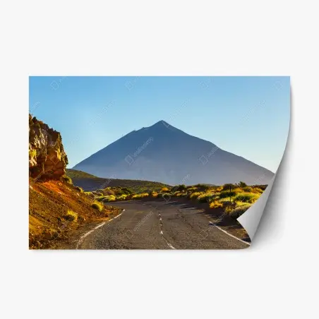 Sticker repositionnable route vers le volcan majestueux – Wallnifity®