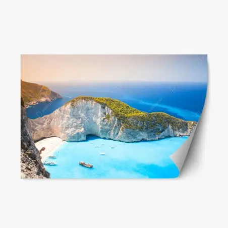 Sticker repositionnable baie de Navagio à Zakynthos – Wallnifity®