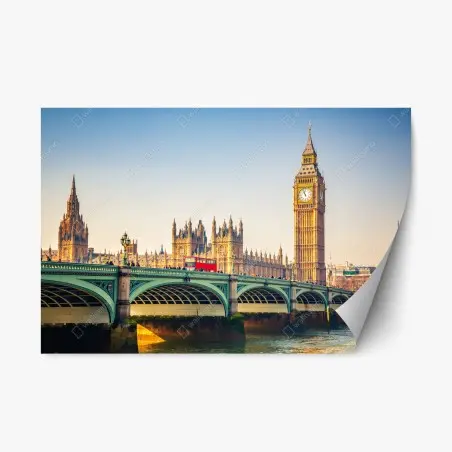 Sticker repositionnable vue emblématique de Londres au bord de la Tamise – Wallnifity®