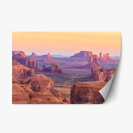 Sticker repositionnable panorama désertique de Monument Valley au coucher du soleil – Wallnifity®