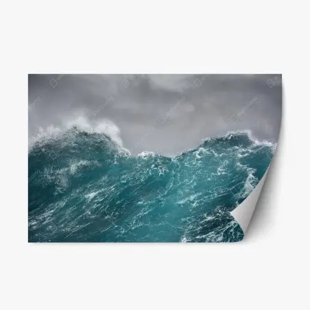 Sticker repositionnable vagues tumultueuses sur océan agité – Wallnifity®