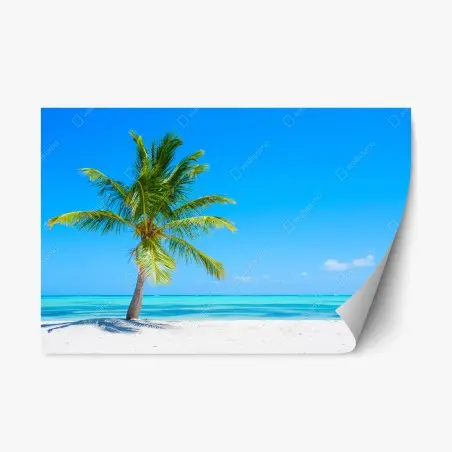 Sticker repositionnable évasion tropicale au bord de la mer turquoise – Wallnifity®