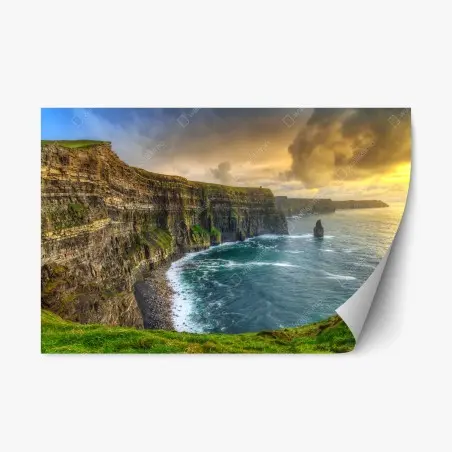 Sticker repositionnable murmures atlantiques : falaises de Moher au coucher du soleil – Wallnifity®