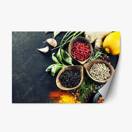 Sticker repositionnable composition d'épices et d'herbes aromatiques – Wallnifity®