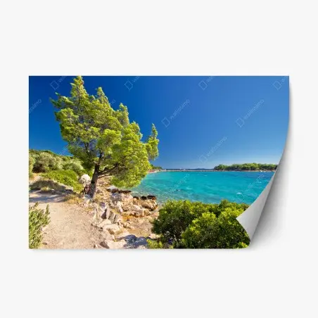 Sticker repositionnable paysage marin turquoise de l'île de Murter – Wallnifity®