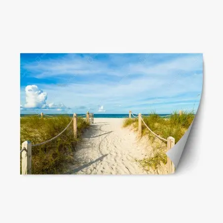 Sticker repositionnable promenade sur la plage de Miami – Wallnifity®