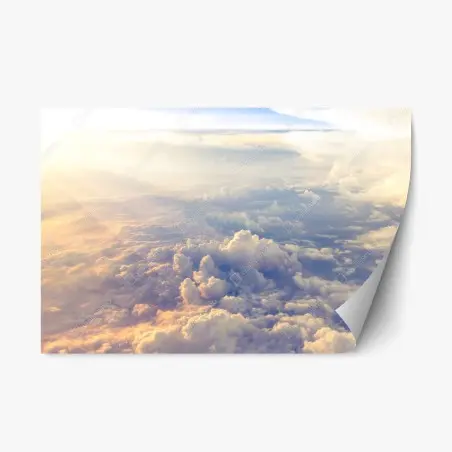 Sticker repositionnable horizon doré au-dessus des nuages – Wallnifity®