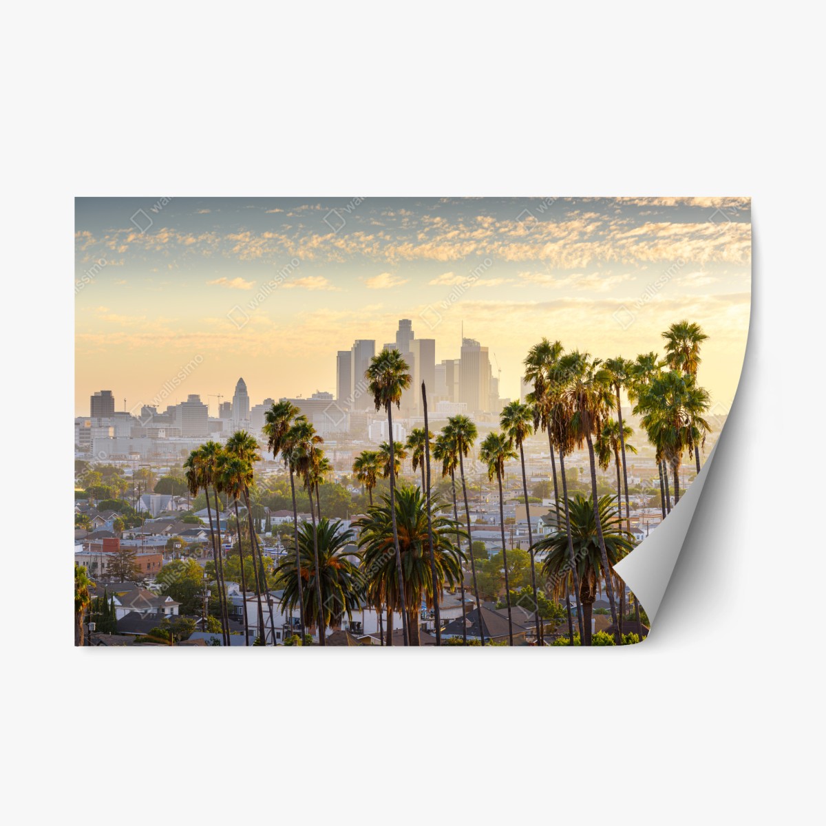 Sticker repositionnable aube dorée à Los Angeles – Wallnifity®