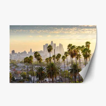 Sticker repositionnable aube dorée à Los Angeles – Wallnifity®