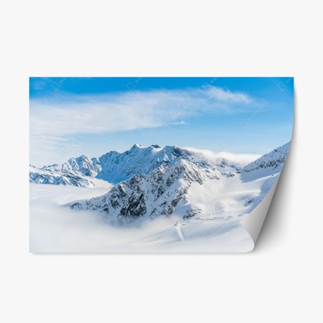 Sticker repositionnable panorama alpin enneigé du Kaunertal, Autriche – Wallnifity®