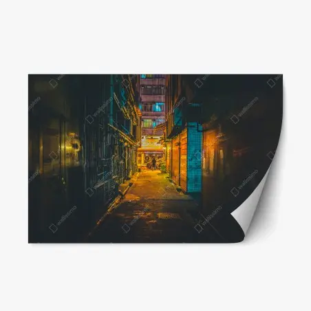 Sticker repositionnable ruelle néon de Hong Kong – Wallnifity®