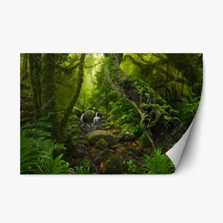 Sticker repositionnable refuge verdoyant au cœur de la forêt – Wallnifity®