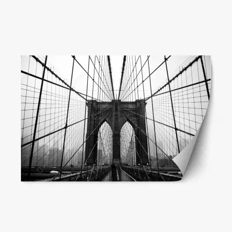 Sticker repositionnable perspective géométrique sur le pont de Brooklyn – Wallnifity®