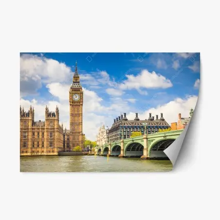 Sticker repositionnable Big Ben et le pont de Westminster sur la Tamise – Wallnifity®
