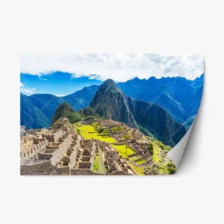 Sticker repositionnable vue panoramique de Machu Picchu au cœur des Andes – Wallnifity®