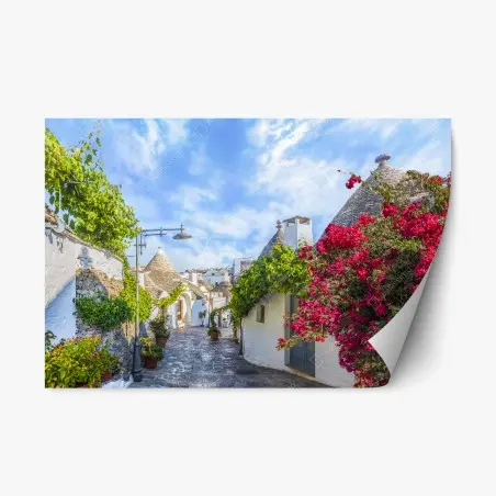 Sticker repositionnable ruelle pittoresque d'Alberobello – Wallnifity®