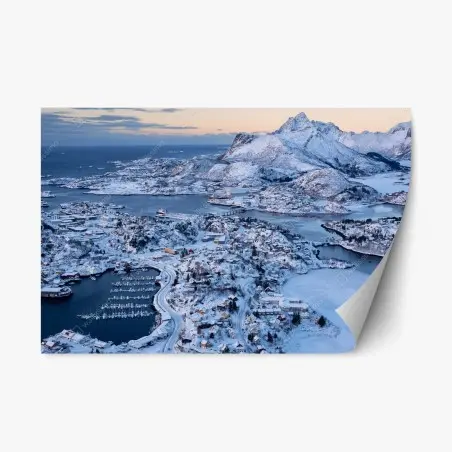 Sticker repositionnable hiver arctique à Svolvaer – Wallnifity®