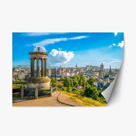Sticker repositionnable vue panoramique de Calton Hill à Édimbourg – Wallnifity®