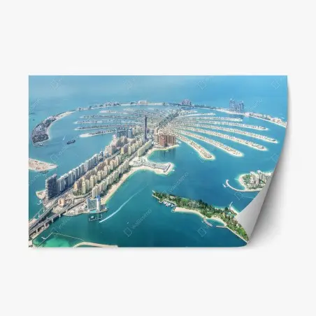 Sticker repositionnable vue aérienne panoramique de Palm Jumeirah, Dubai – Wallnifity®
