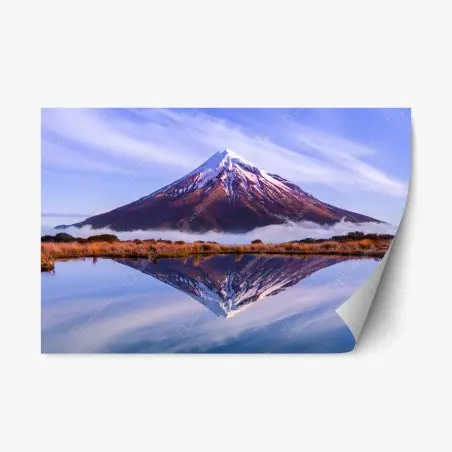 Sticker repositionnable reflet montagneux au crépuscule – Wallnifity®