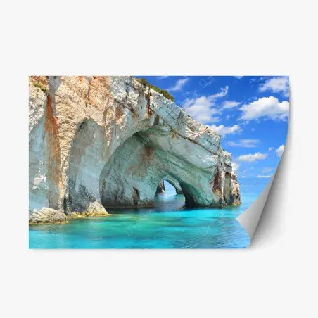 Sticker repositionnable grottes bleues de Zakynthos – Wallnifity®