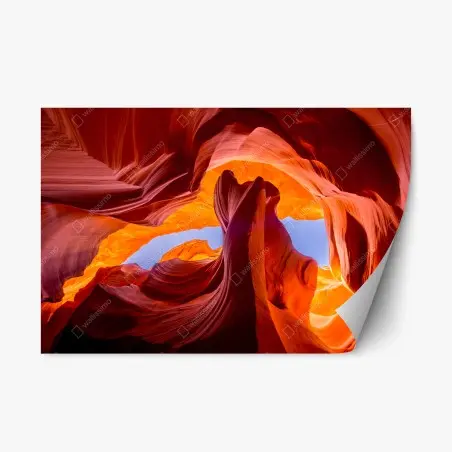 Sticker repositionnable portrait abstrait d'Antelope Canyon aux couleurs flamboyantes – Wallnifity®