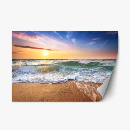Sticker repositionnable coucher de soleil sur l'océan – Wallnifity®