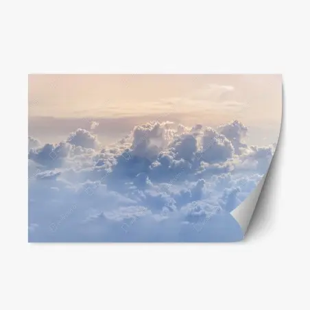 Sticker repositionnable paysage aérien de nuages au crépuscule – Wallnifity®