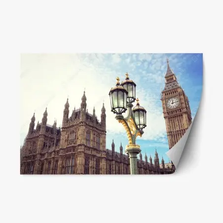 Sticker repositionnable vue emblématique de Big Ben et du Parlement de Londres – Wallnifity®