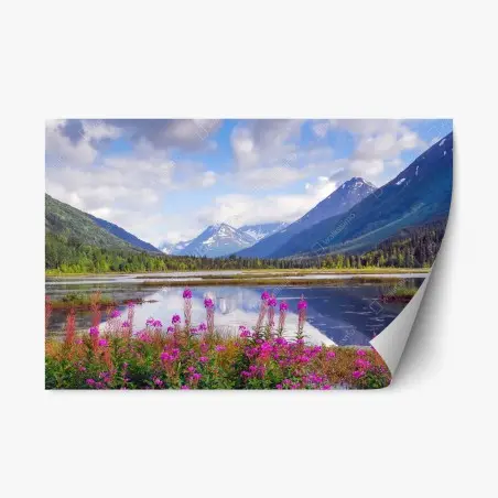 Sticker repositionnable reflets alpins à Tern Lake, Alaska – Wallnifity®