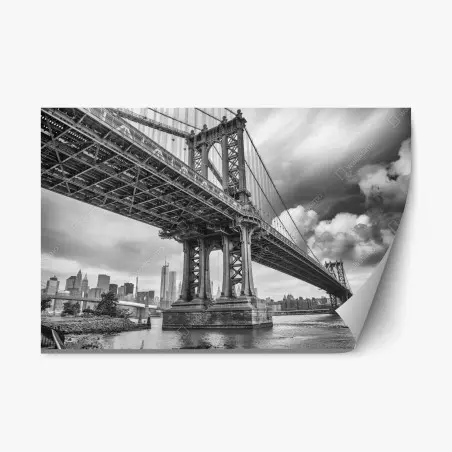 Sticker repositionnable perspective grand angle du pont de Manhattan – Wallnifity®