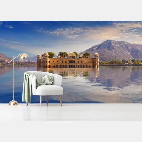 Papier peint vue sereine sur Jal Mahal à Jaipur – Wallnifity®