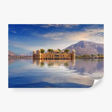 Papier peint vue sereine sur Jal Mahal à Jaipur – Wallnifity®