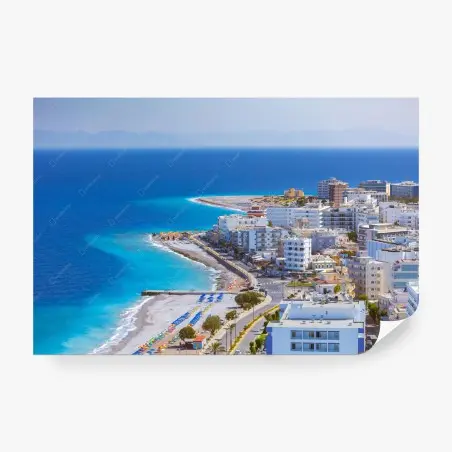 Papier peint plage colorée à Rhodes – Wallnifity®