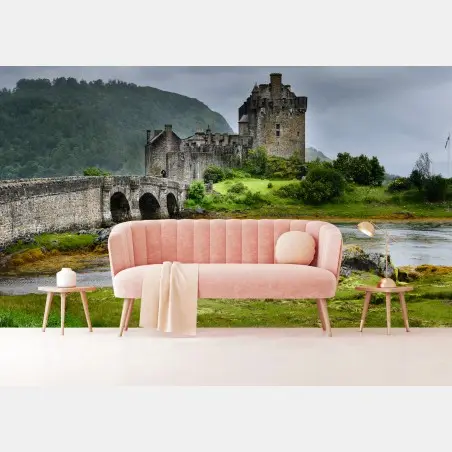 Papier peint château médiéval au bord de l'eau – Wallnifity®