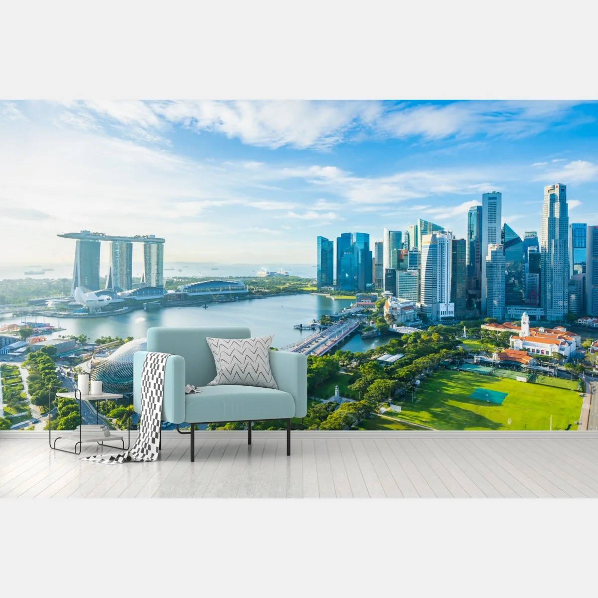 Papier peint vue panoramique de Singapour et de la baie – Wallnifity® Papier peint vue panoramique de Singapour et de la baie – Wallnifity®