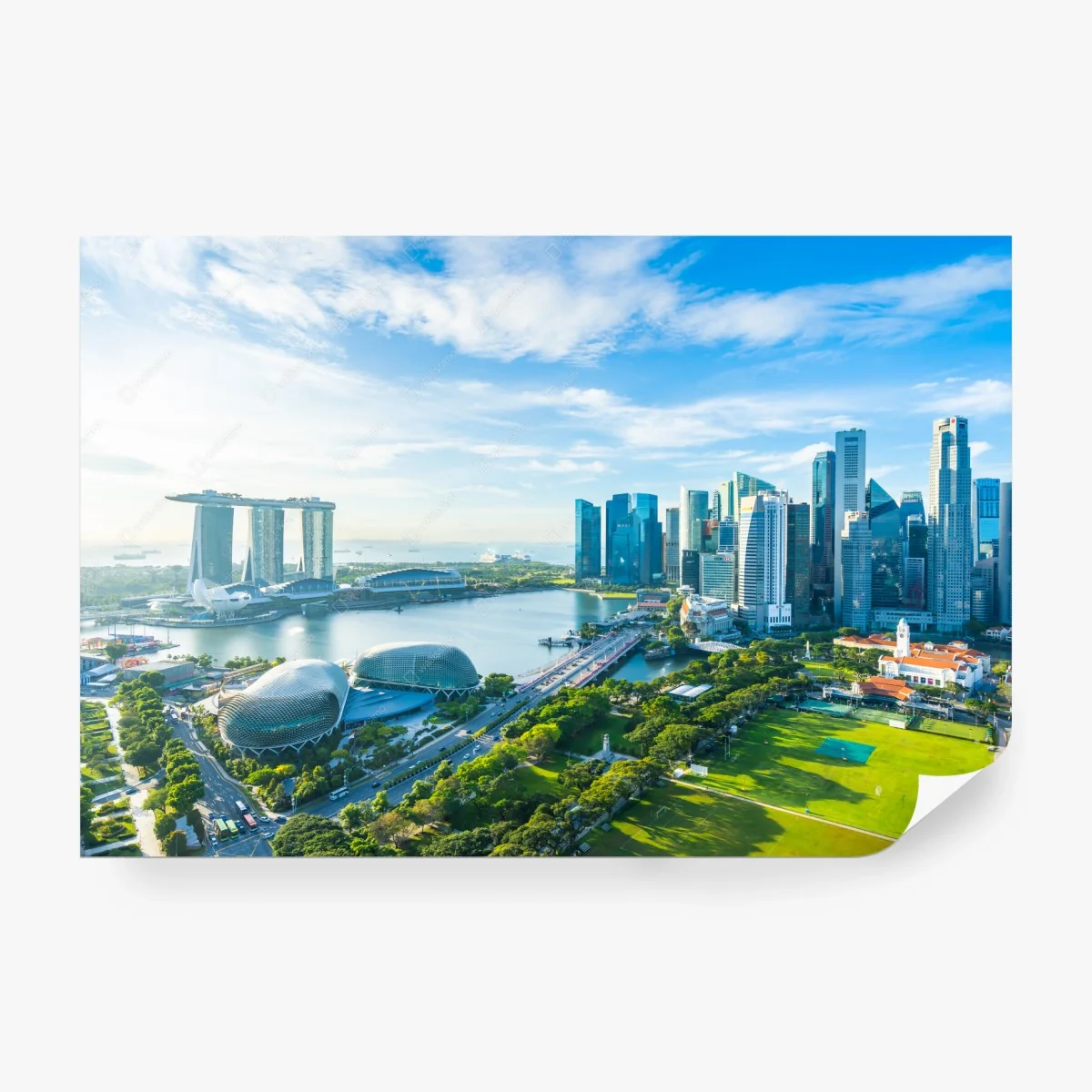 Papier peint vue panoramique de Singapour et de la baie – Wallnifity® Papier peint vue panoramique de Singapour et de la baie – Wallnifity®
