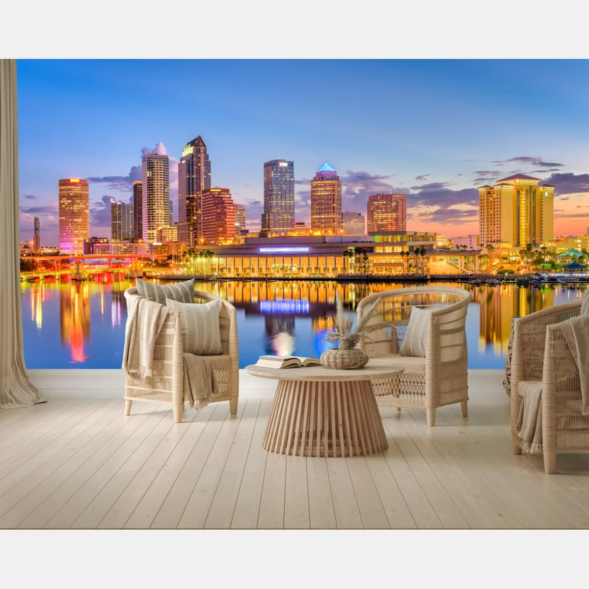 Papier peint skyline de Tampa au coucher du soleil – Wallnifity® Papier peint skyline de Tampa au coucher du soleil – Wallnifity®