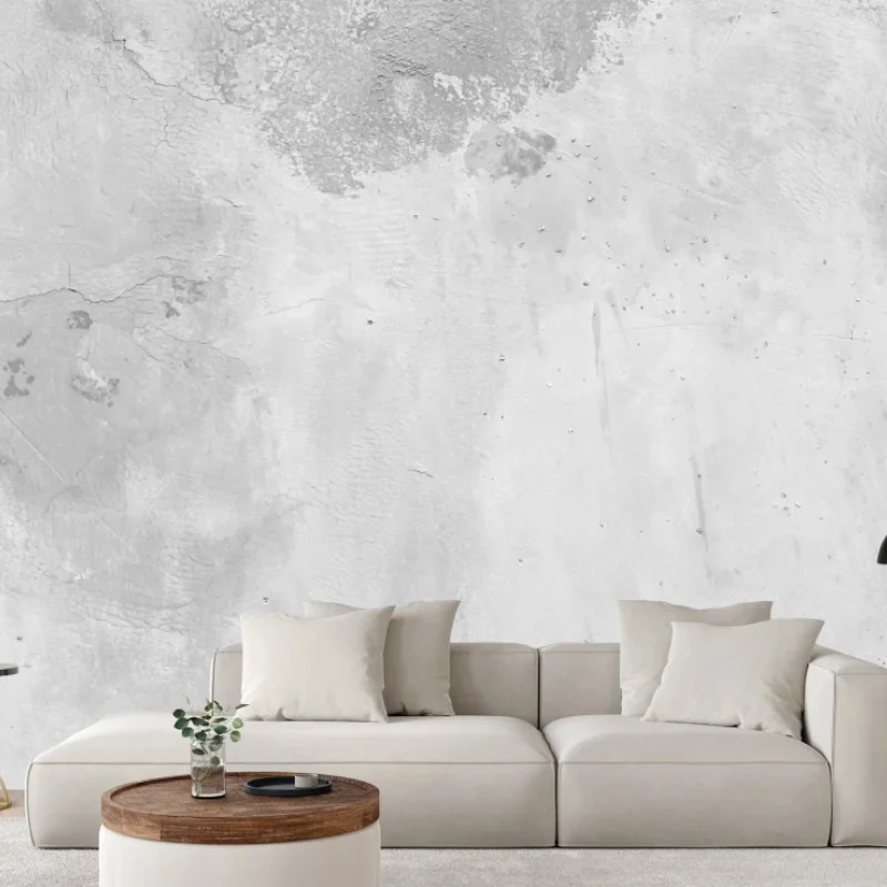 Papier peint texture murale en ciment blanc patiné – Wallnifity® Papier peint texture murale en ciment blanc patiné – Wallnifity®
