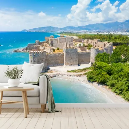 Papier peint forteresse côtière au bord de la mer – Wallnifity®