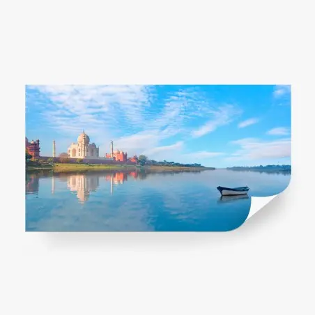 Papier peint reflet paisible du Taj Mahal au bord de l'eau – Wallnifity®