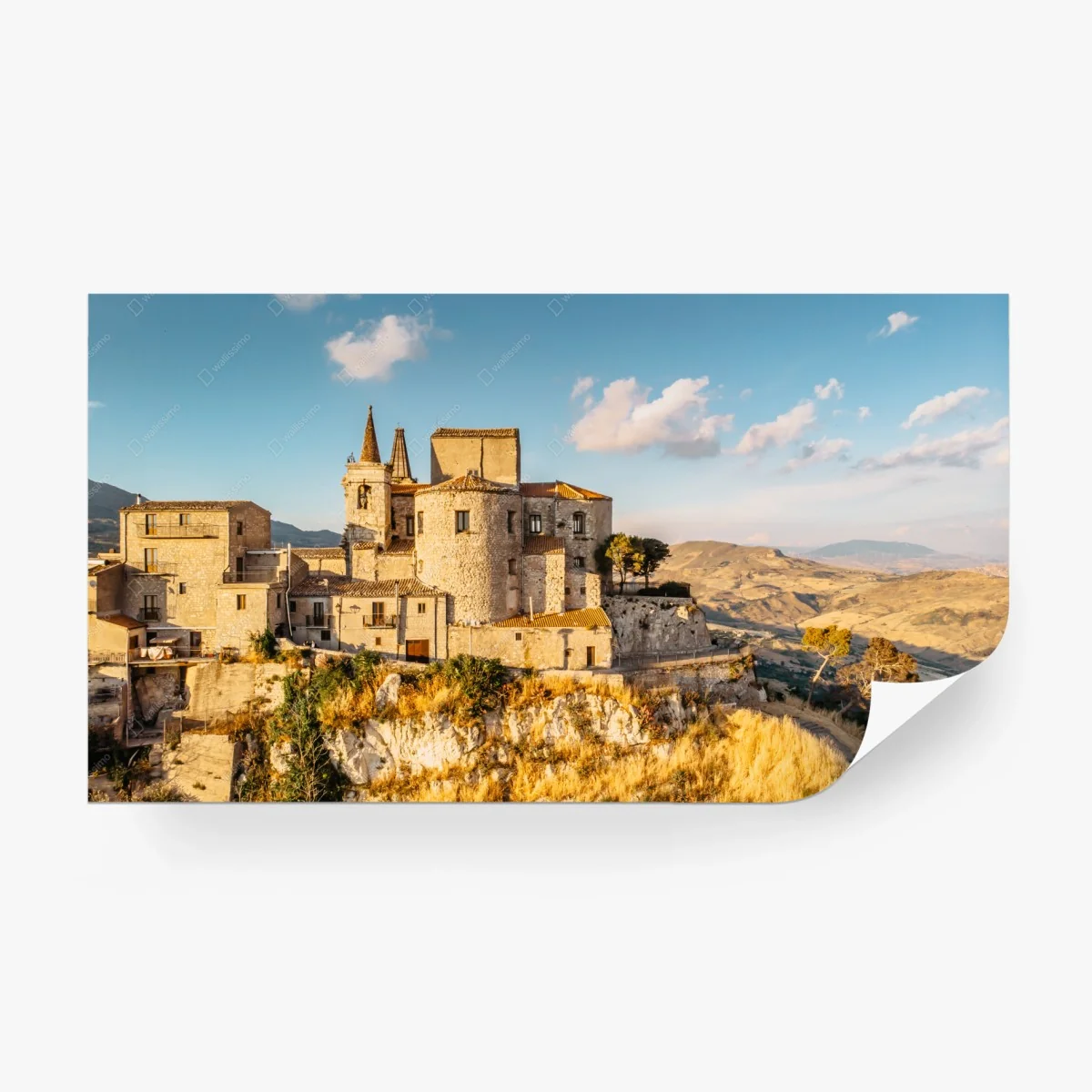 Papier peint village médiéval perché sur la colline – Wallnifity® Papier peint village médiéval perché sur la colline – Wallnifity®