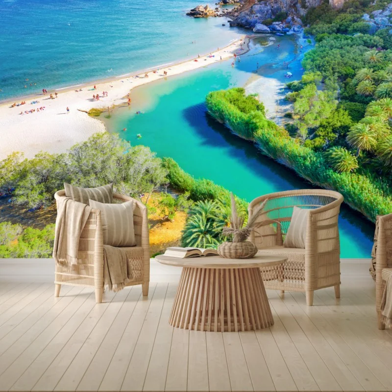 Papier peint paysage côtier paradisiaque aux eaux turquoise – Wallnifity® Papier peint paysage côtier paradisiaque aux eaux turquoise – Wallnifity®