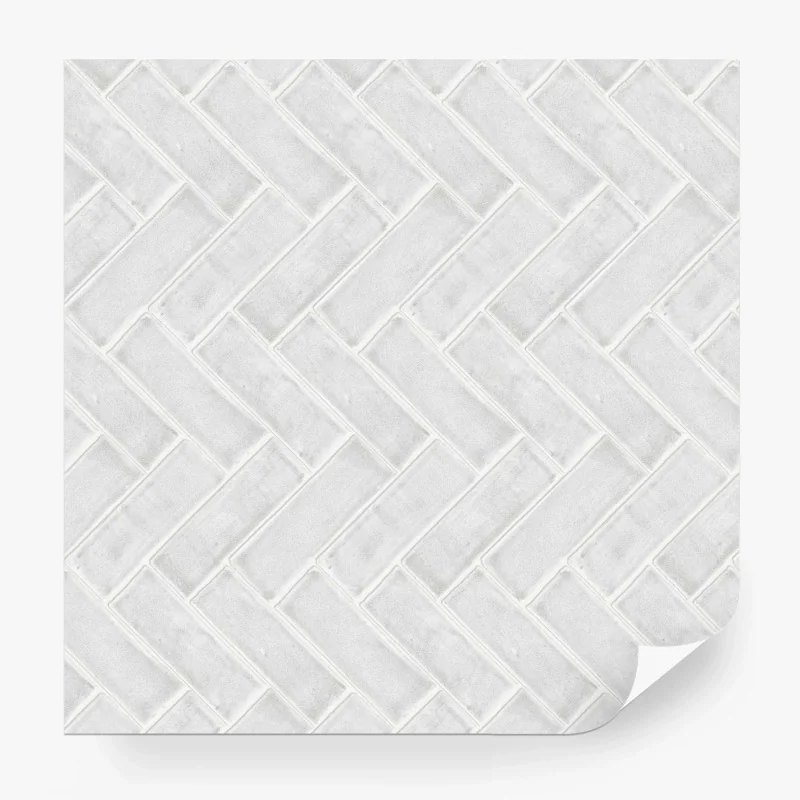 Papier peint motif chevrons de carrelage blanc texturé – Wallnifity® Papier peint motif chevrons de carrelage blanc texturé – Wallnifity®
