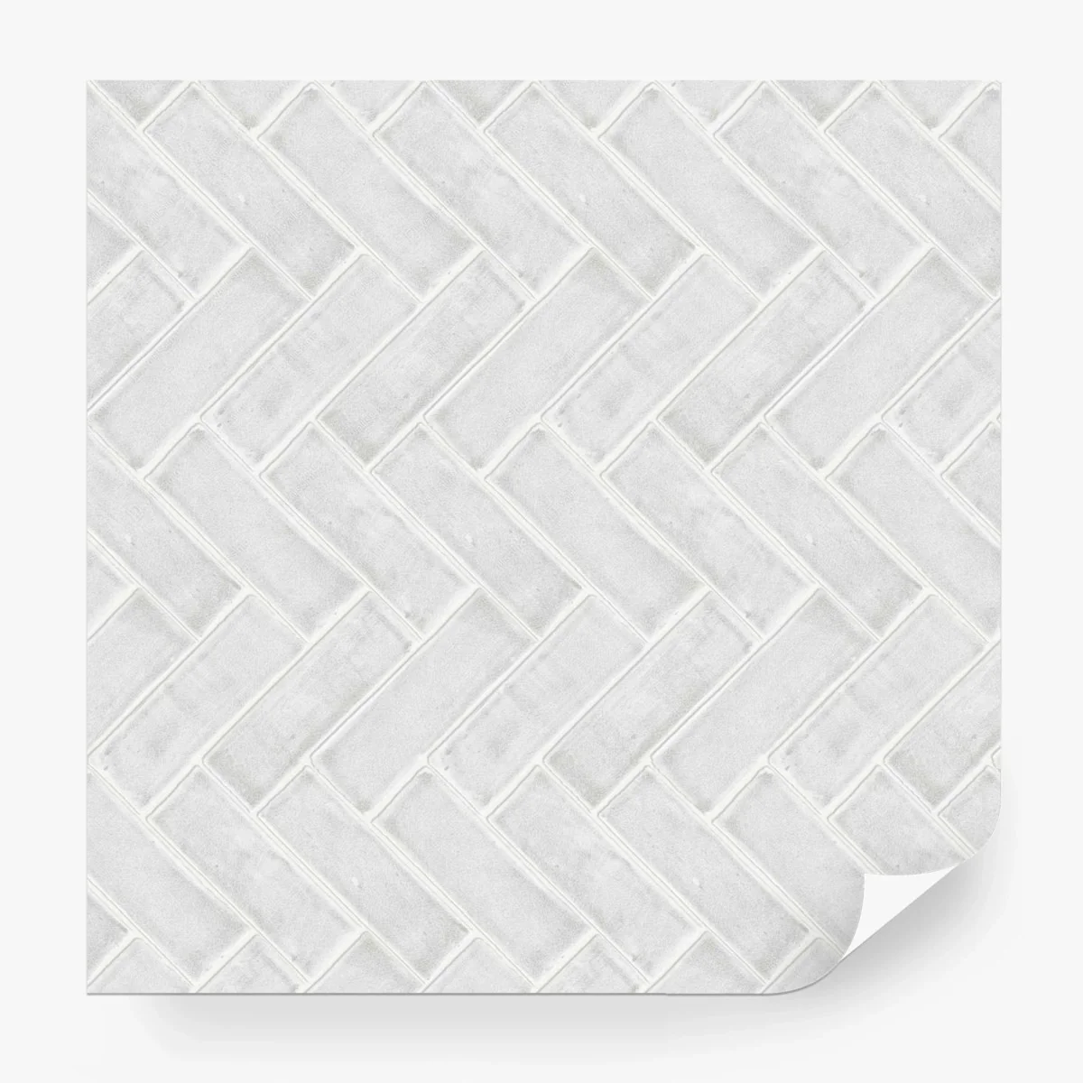 Papier peint motif chevrons de carrelage blanc texturé – Wallnifity® Papier peint motif chevrons de carrelage blanc texturé – Wallnifity®