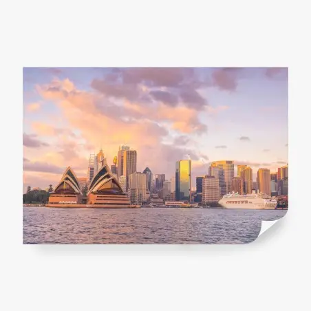 Papier peint coucher de soleil sur Sydney et l'opéra – Wallnifity®