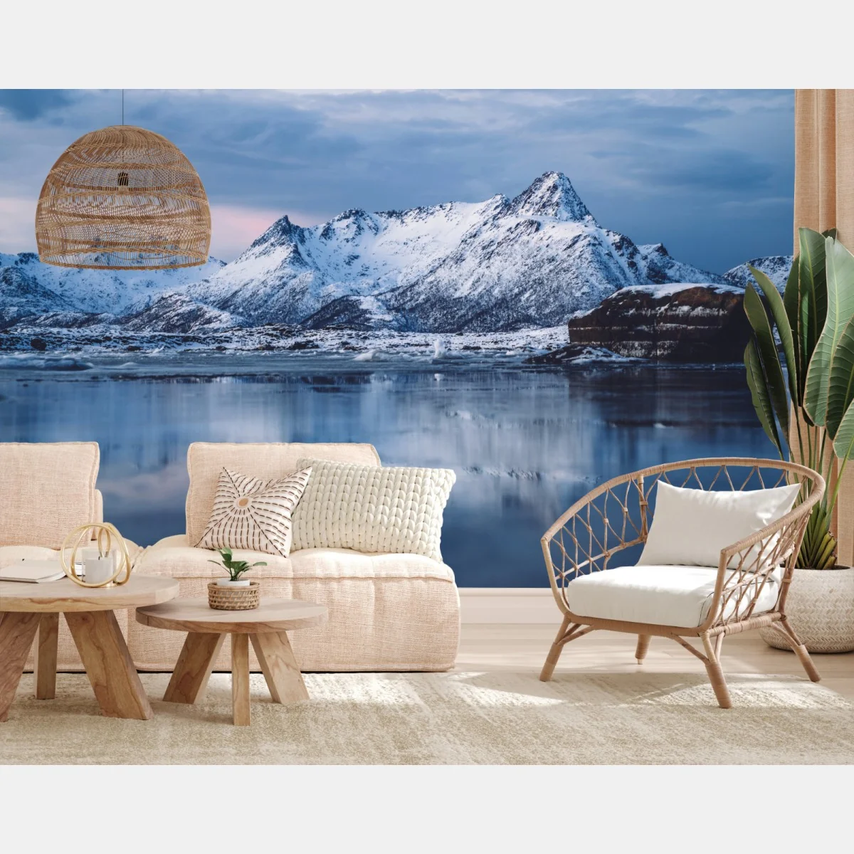 Papier peint paysage polaire tranquille avec reflet montagneux – Wallnifity® Papier peint paysage polaire tranquille avec reflet montagneux – Wallnifity®