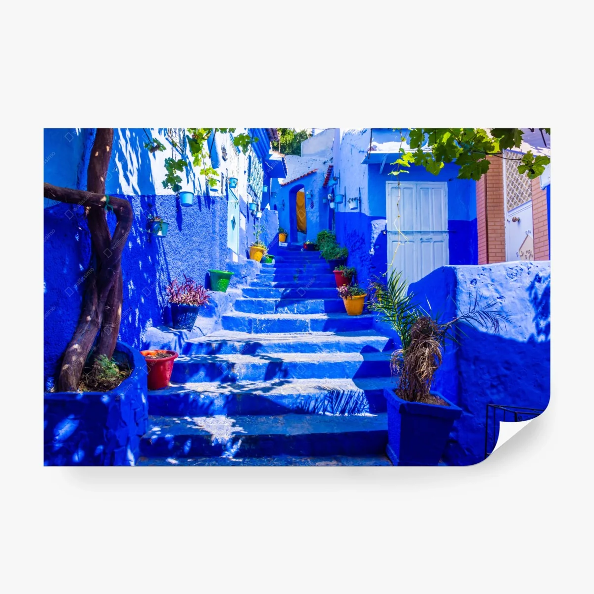 Papier peint escaliers bleus de Chefchaouen – Wallnifity® Papier peint escaliers bleus de Chefchaouen – Wallnifity®